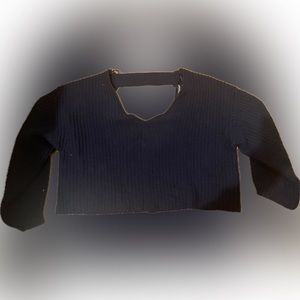Urban Outfitters navy blue v-neck sweater with back cut out